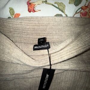 PrettyLittleThing Cream Ribbed Knit Jumper